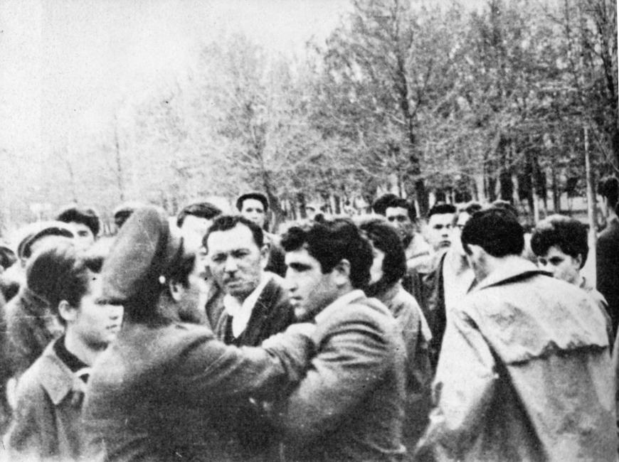 Celebrations of Crimean Tatars on Lenin's 98th birthday (April 21, 1968) were dispersed by the police and the army. Photo by O. Mustafaev (?)